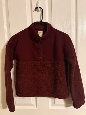 Ashland Burgundy Quilted & Sherpa Pullover